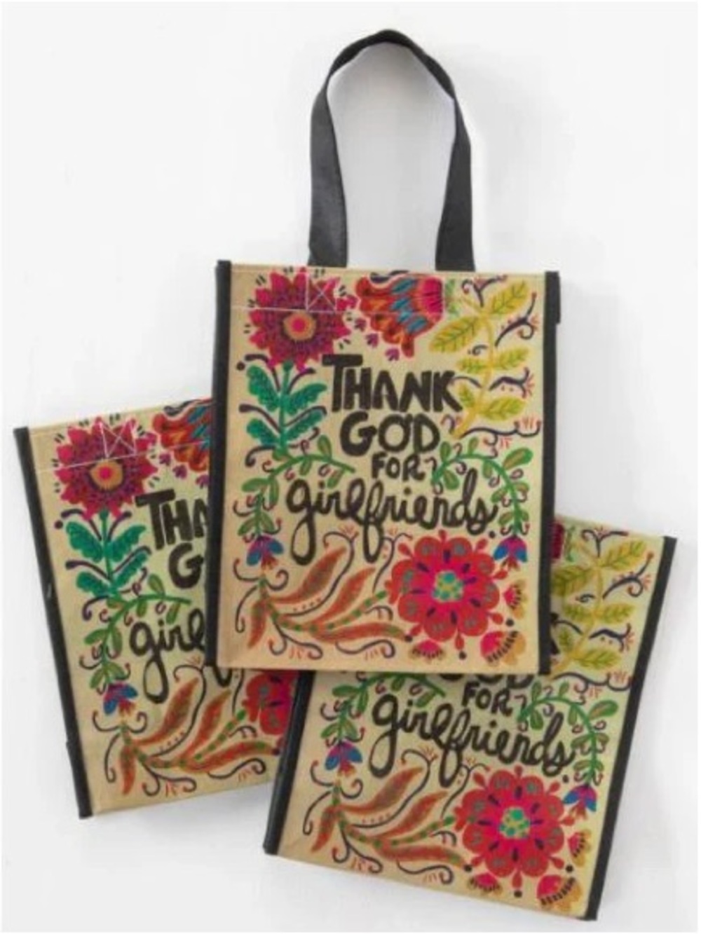 Thank God For Girlfriends Medium Recycled Happy Bag Set